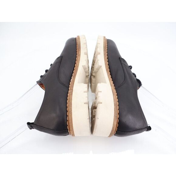 Miz Mooz Wren Loafers Womens 38 7.5 / 8 Black Leather Platform Lug Sole Lace Up - Picture 3 of 11